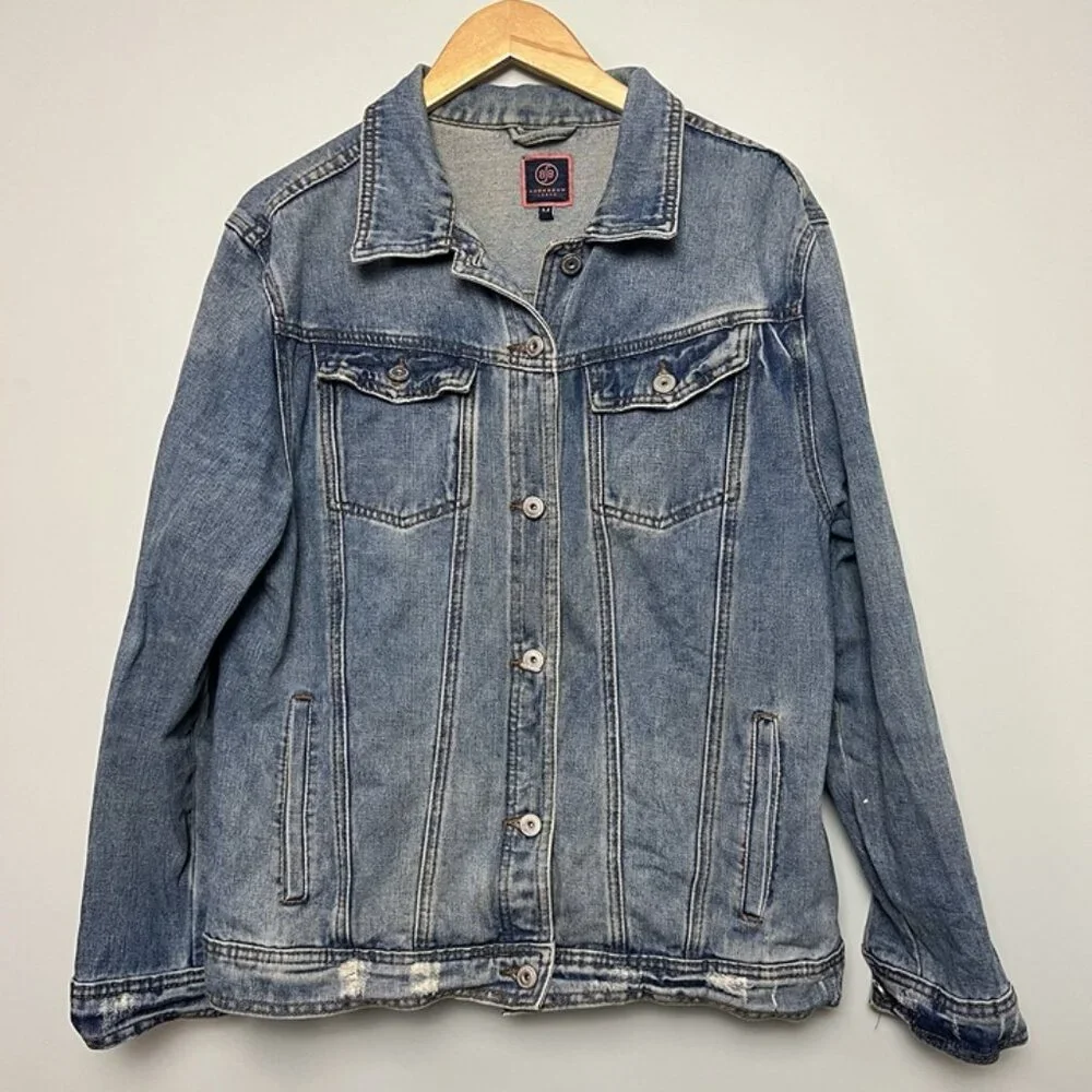 Boom Boom Jean‎ Jacket Sz M Not Your Girl Graphic Denim Distressed Pop Art Comic